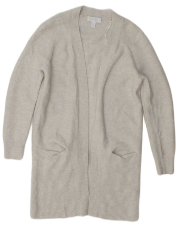 The White Company Damen Longline Open Cardigan Pullover UK 6 XS Graue Wolle