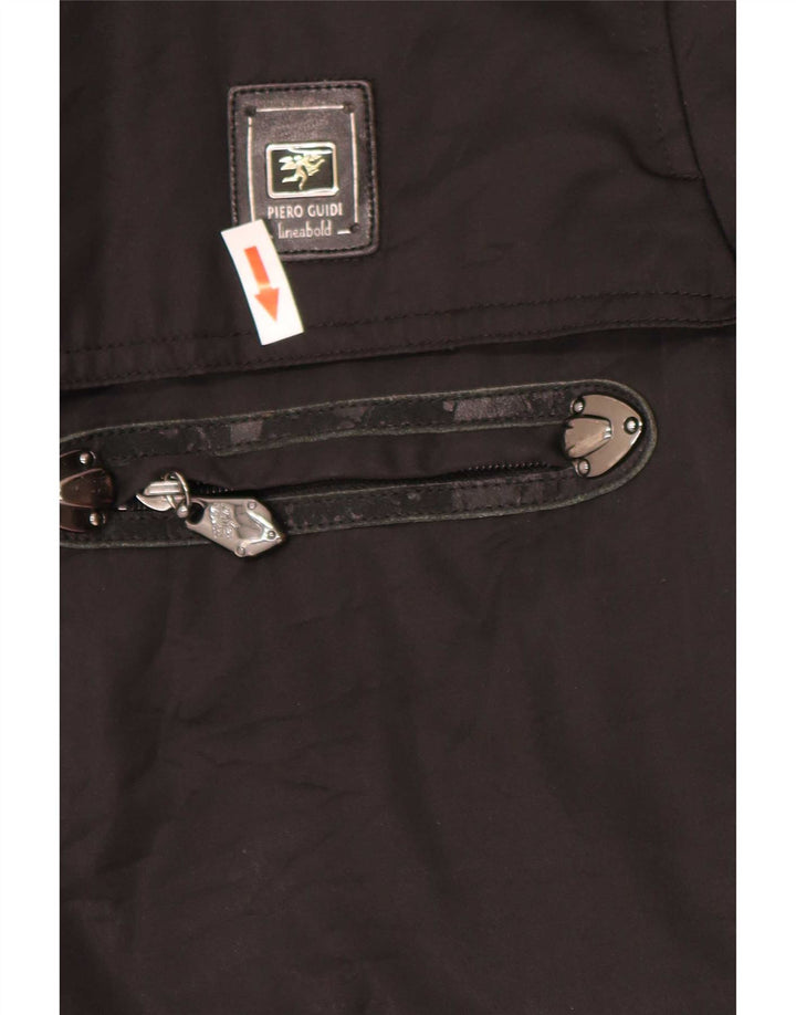 Piero Guidi Herren-Utility-Jacke UK 44 2XL Schwarz Baumwolle