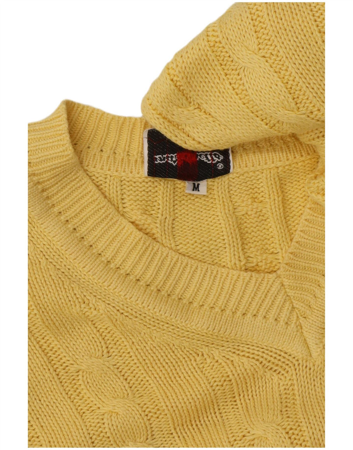 Mazzonetto Herren-Pullover mit V-Ausschnitt aus mittelgelber Baumwolle