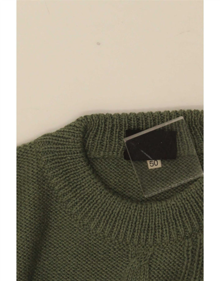 Vintage Herren Pullover mit Rundhalsausschnitt IT 50 Mittelgrün