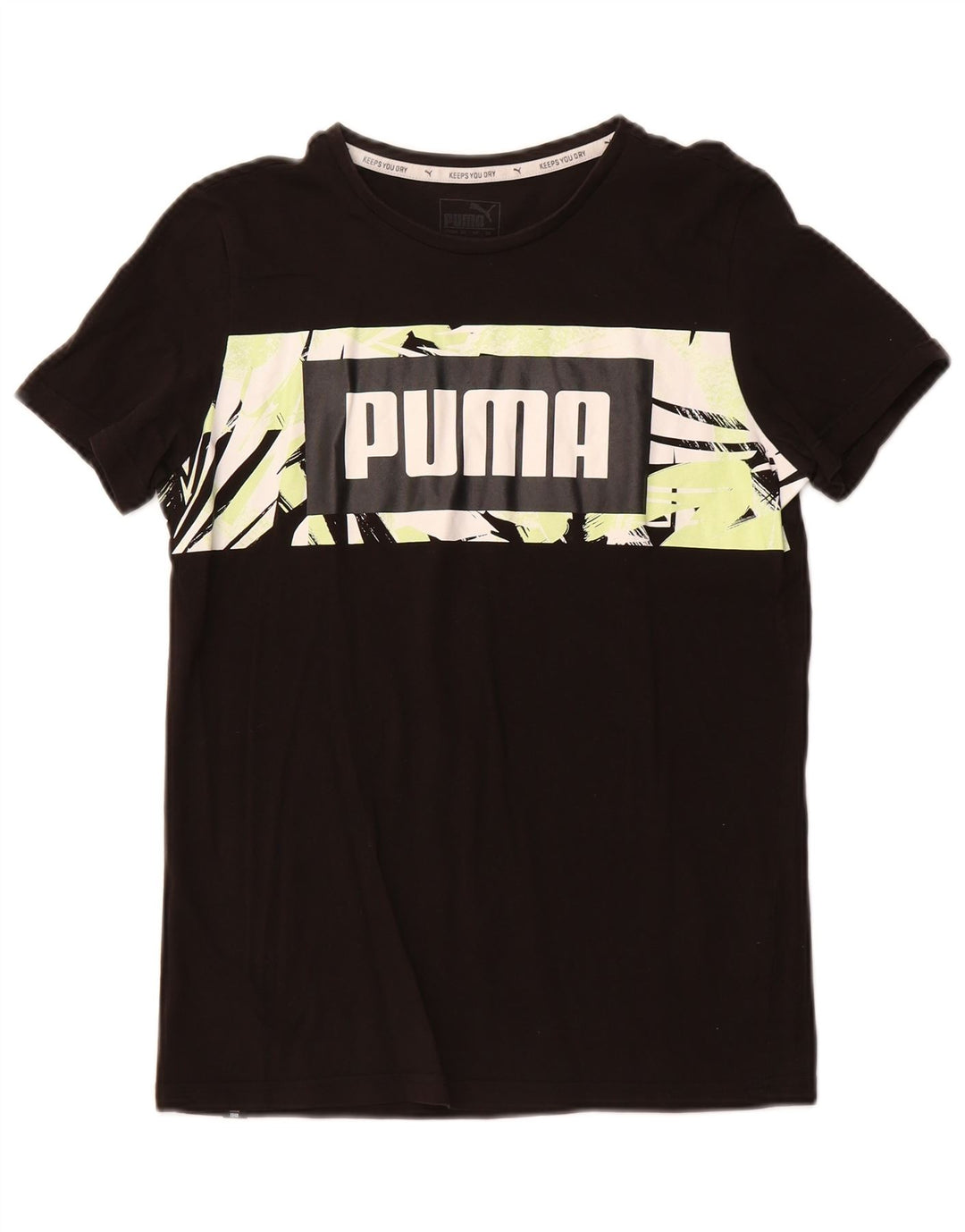 PUMA Jungen Graphic T-Shirt Top 13–14 Jahre, schwarze Baumwolle