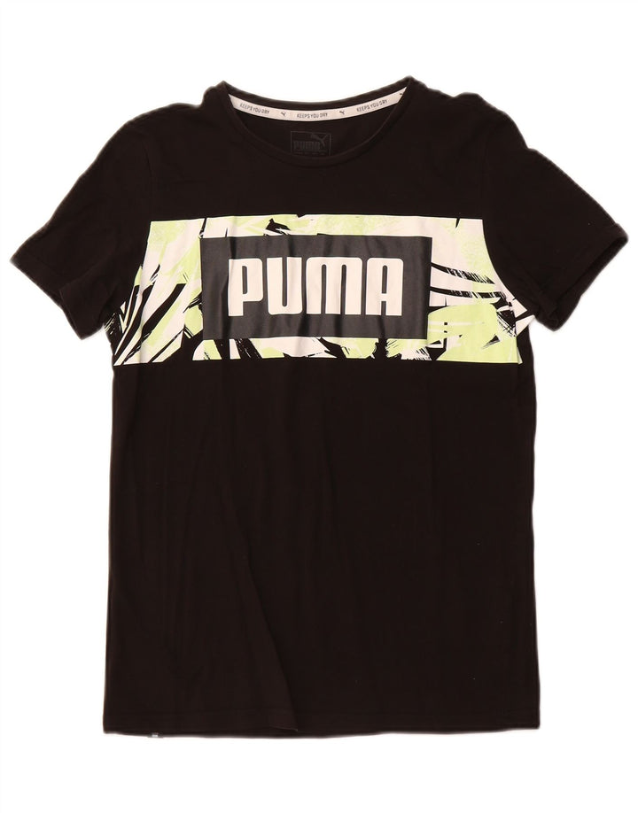 PUMA Jungen Graphic T-Shirt Top 13–14 Jahre, schwarze Baumwolle