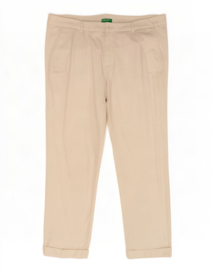Benetton Gerade geschnittene Damenhose W32 L25 Weiß