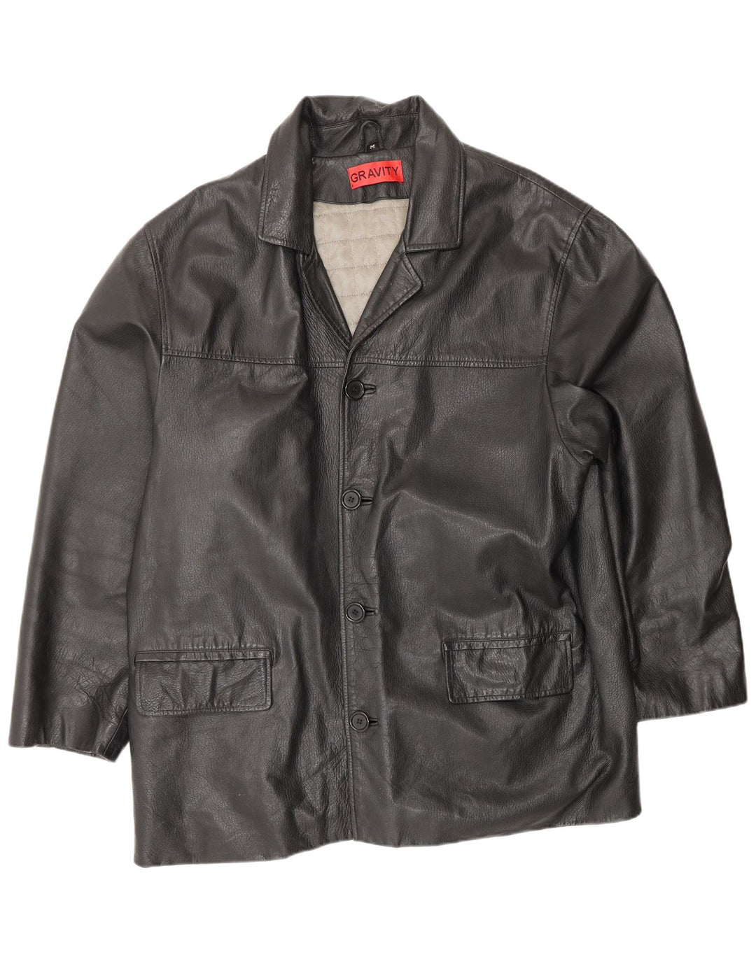 Vintage Herren Lederjacke UK 38 Mittelschwarzes Leder