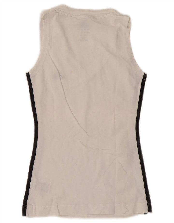 Adidas Damen Weste Top UK 8 Small Weiße Baumwolle
