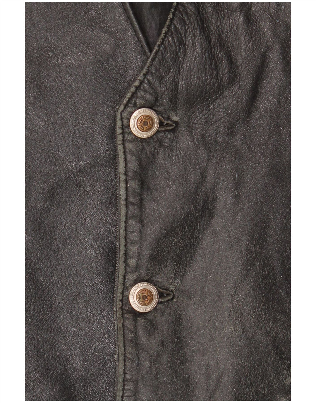 VINTAGE Herren Lederweste IT 52 Großes schwarzes Leder