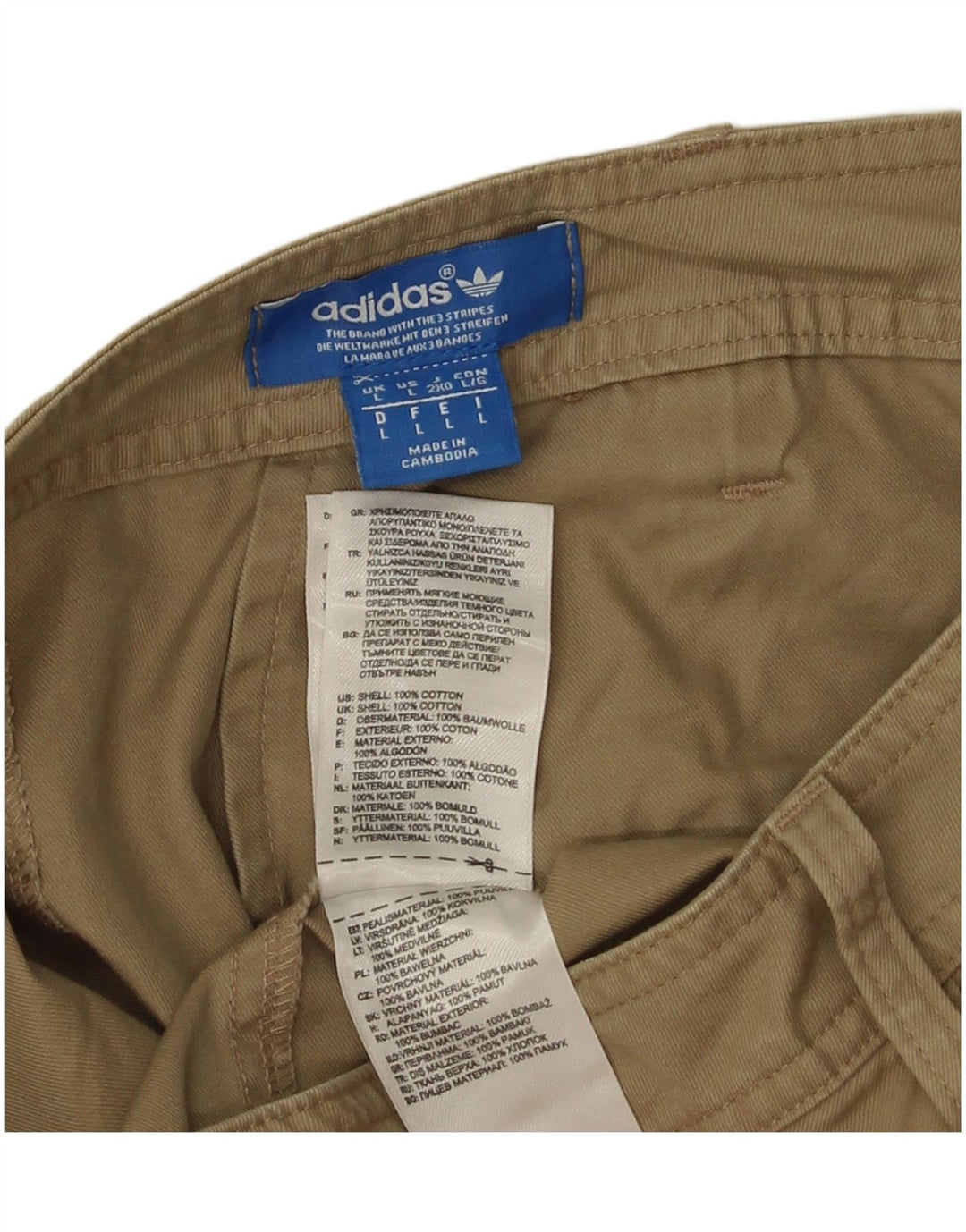 Adidas Herren Chino-Shorts, groß, W38, Khaki, Baumwolle