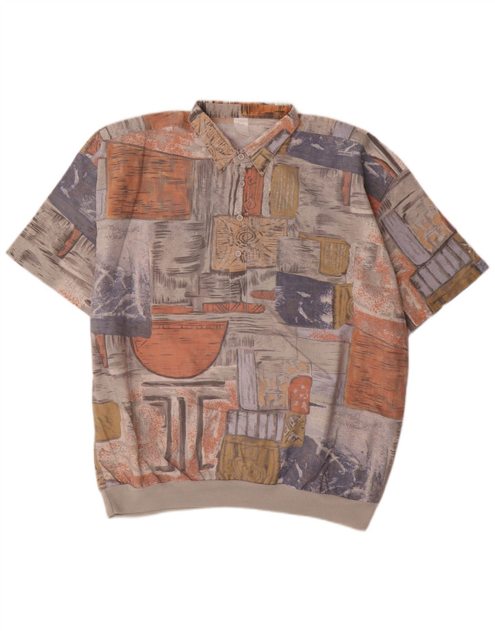 C & A Herren Kurzarm-Pulloverhemd XL Mehrfarbiges Patchwork
