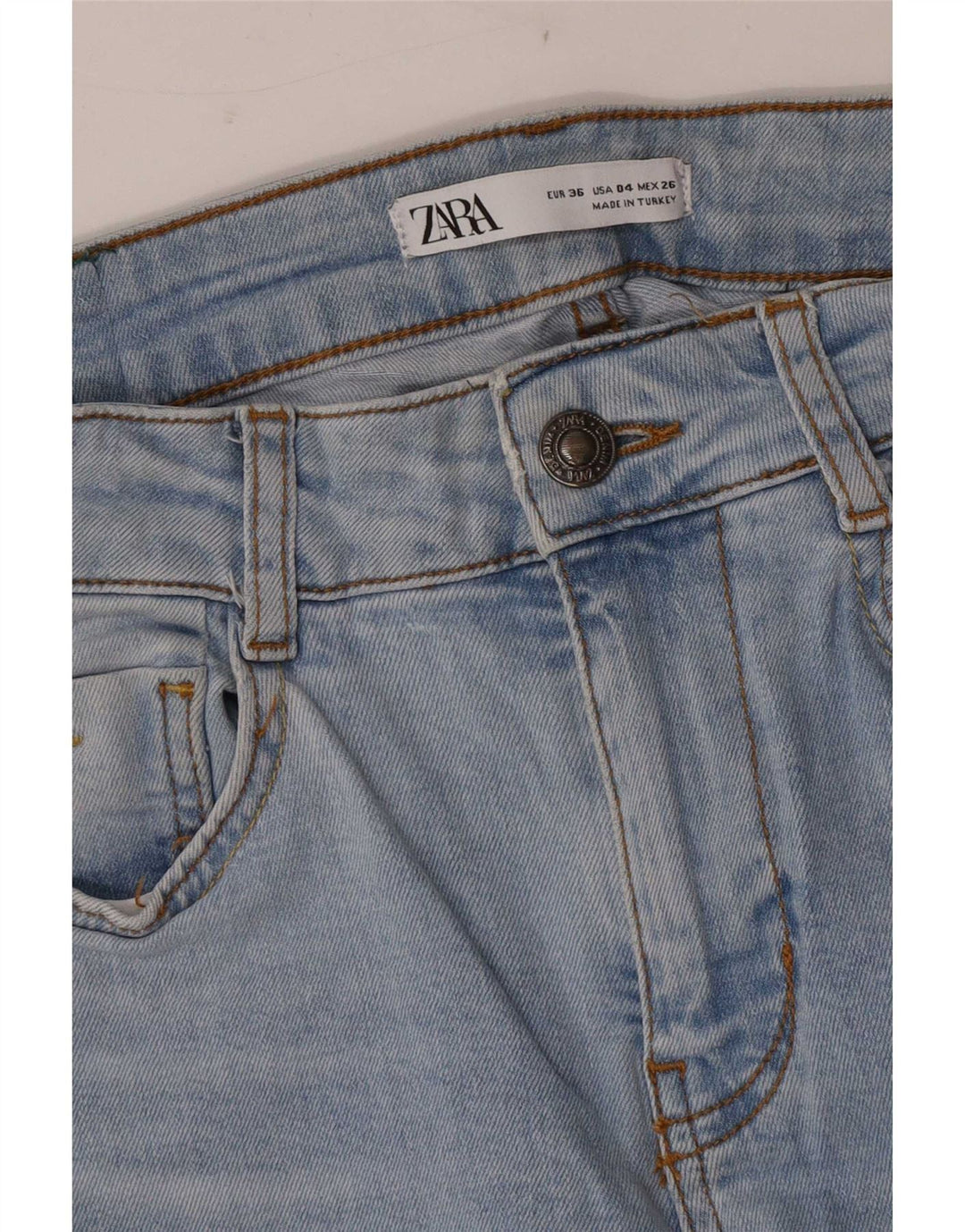 Zara Damen Schlagjeans EU 36 XS W26 L33 Blau