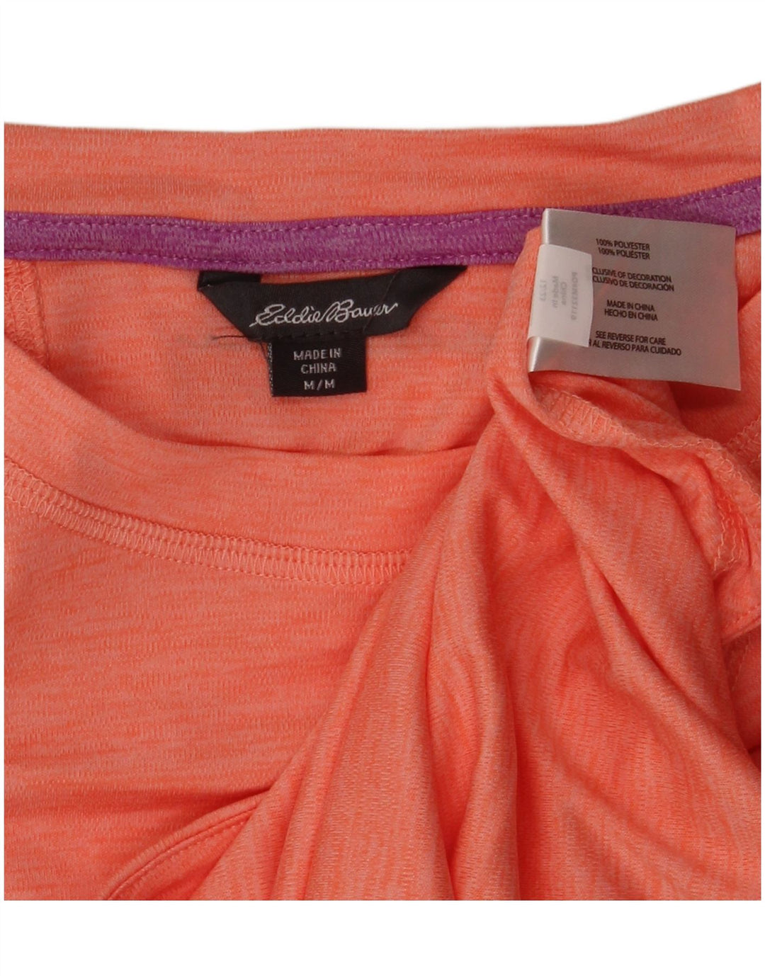 EDDIE BAUER Damen T-Shirt Top UK 14 Mittelrosa Polyester