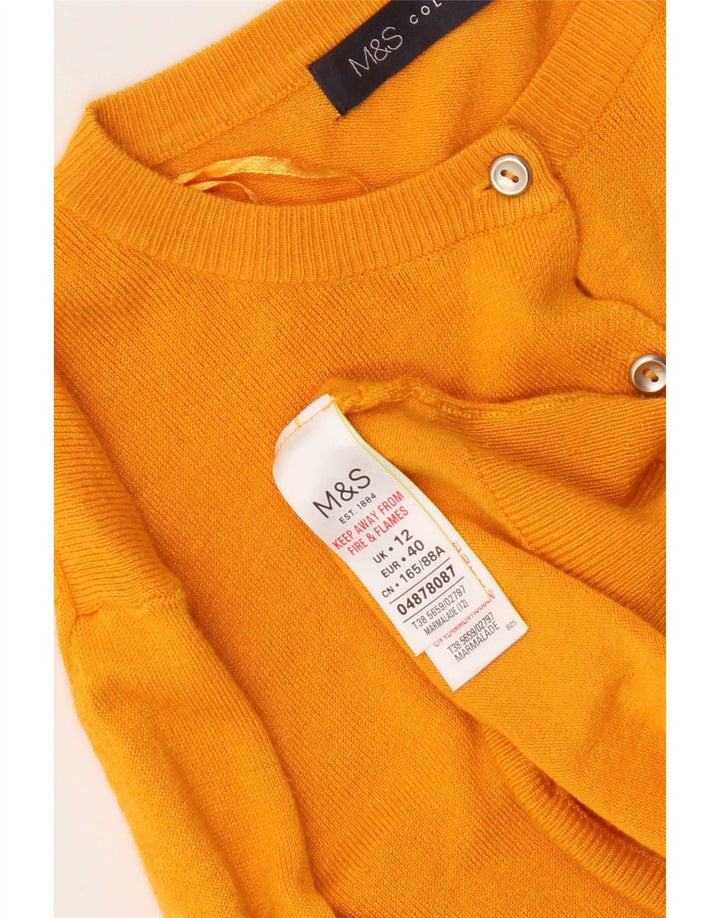 Marks & Spencer Damen-Cardigan mit normaler Passform, Größe 12, Mittelgelb