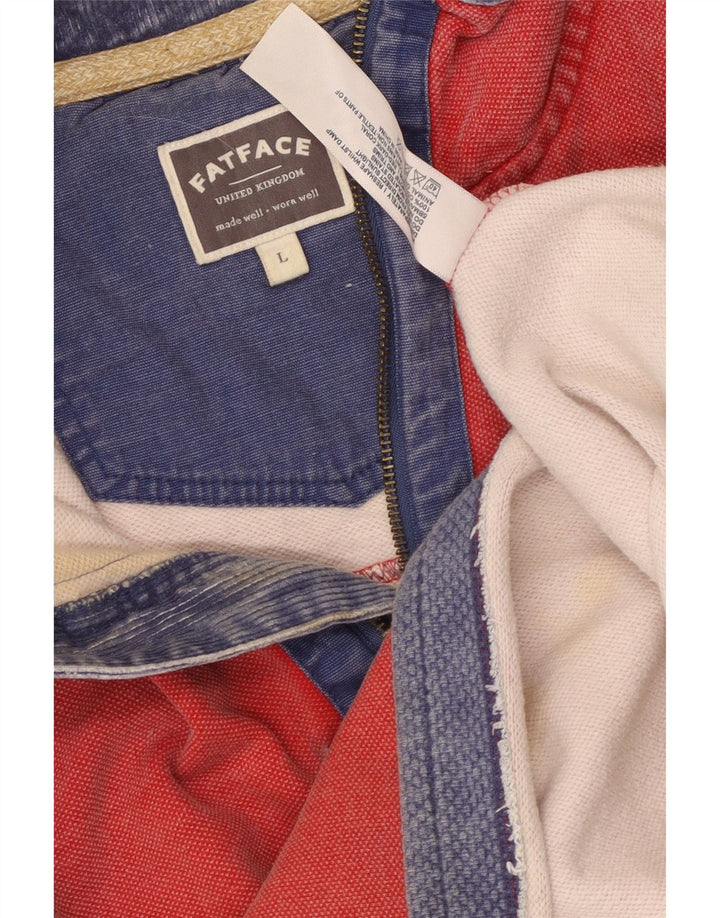 Fat Face Herren-Sweatshirt mit Reißverschluss am Hals, groß, aus roter Baumwolle