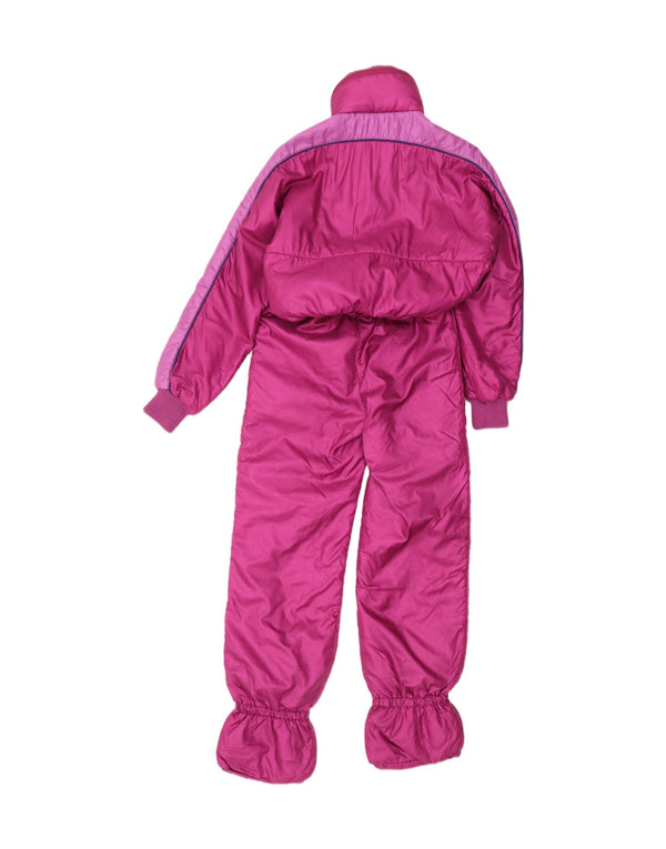 Ellesse Ski-Overall für Mädchen, 11–12 Jahre, rosafarbenes Colourblock-Nylon-Retro