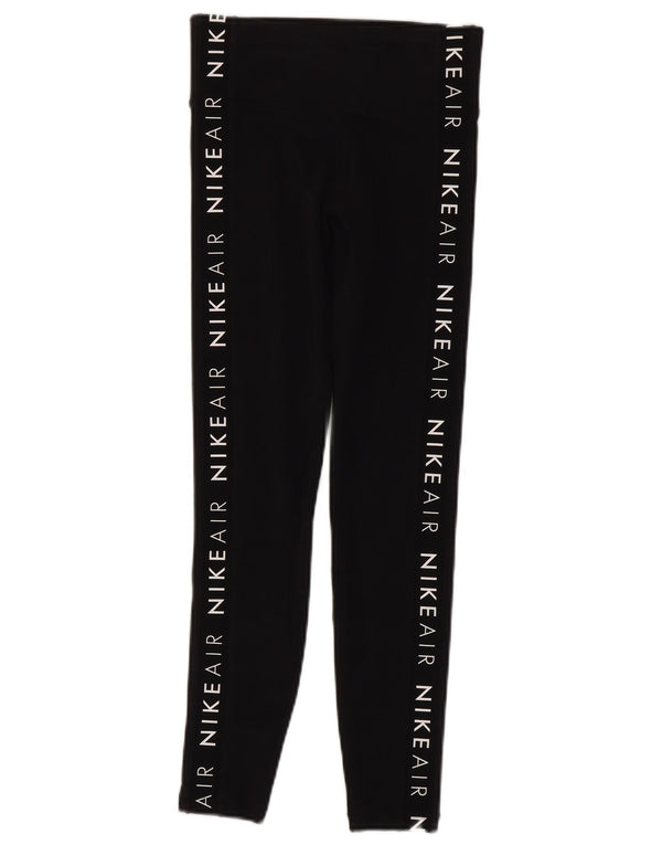 Nike Womens Graphic Leggings UK 6 XS Schwarz Baumwolle