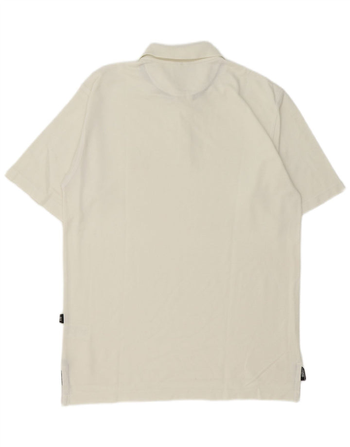 Adidas Herren Poloshirt UK 38/40 Mittelweiße Baumwolle