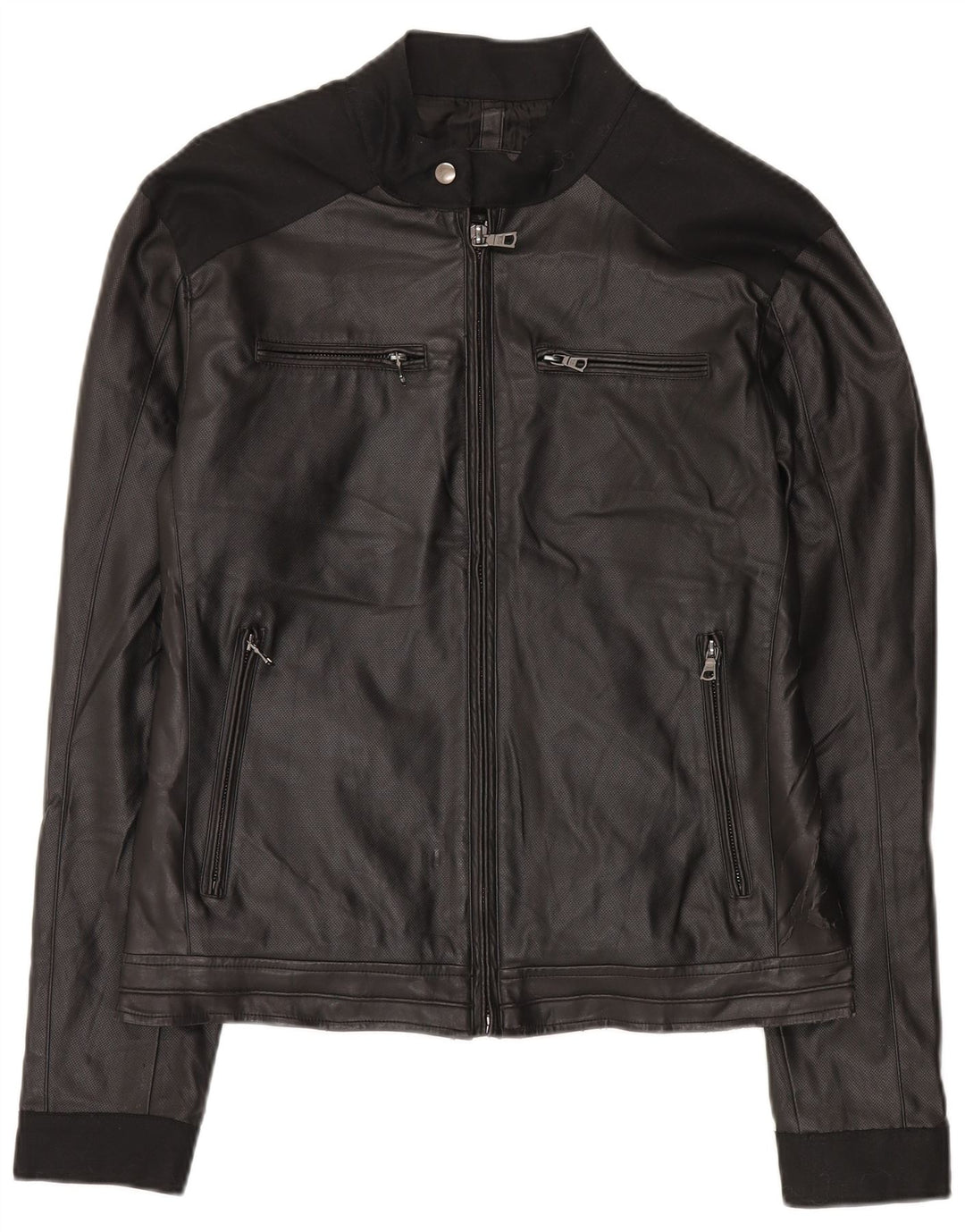 Gas Damen Bomberjacke IT 52 XL Schwarz Colourblock Polyester