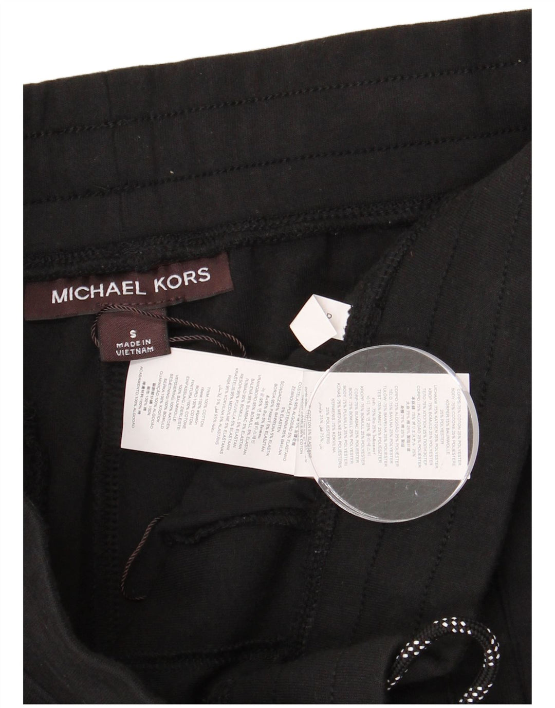 MICHAEL KORS Herren-Trainingsanzug mit Grafik, Jogginghose, Größe S, schwarze Baumwolle