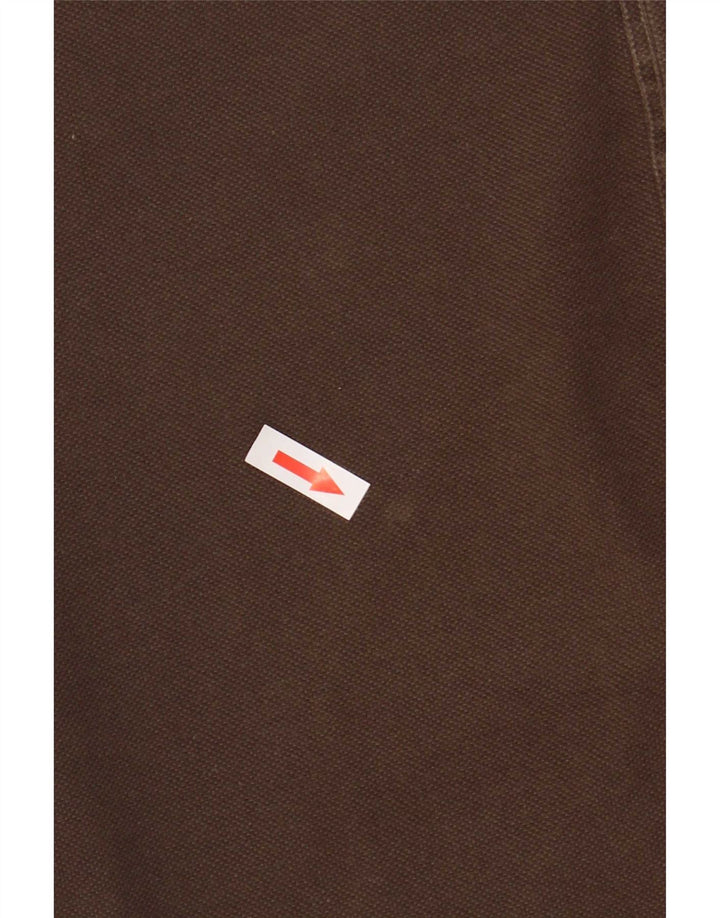Lacoste Herren-Langarm-Poloshirt, Größe 4, mittelbraune Baumwolle