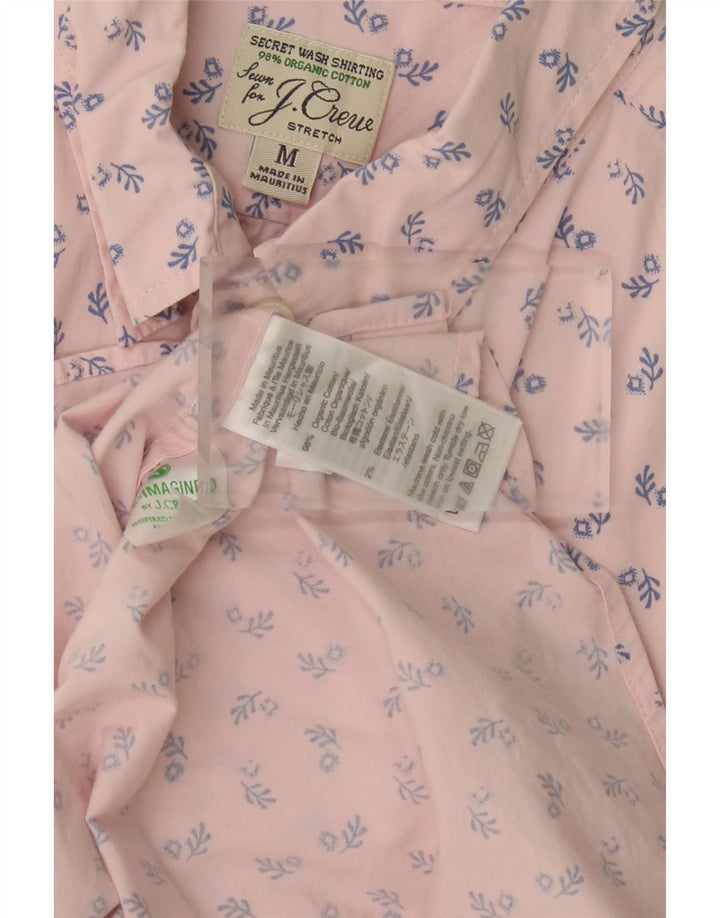 J. CREW Mens Stretch Short Sleeve Shirt Medium Pink Floral Cotton Vintage J. Crew and Second-Hand J. Crew from Messina Hembry 