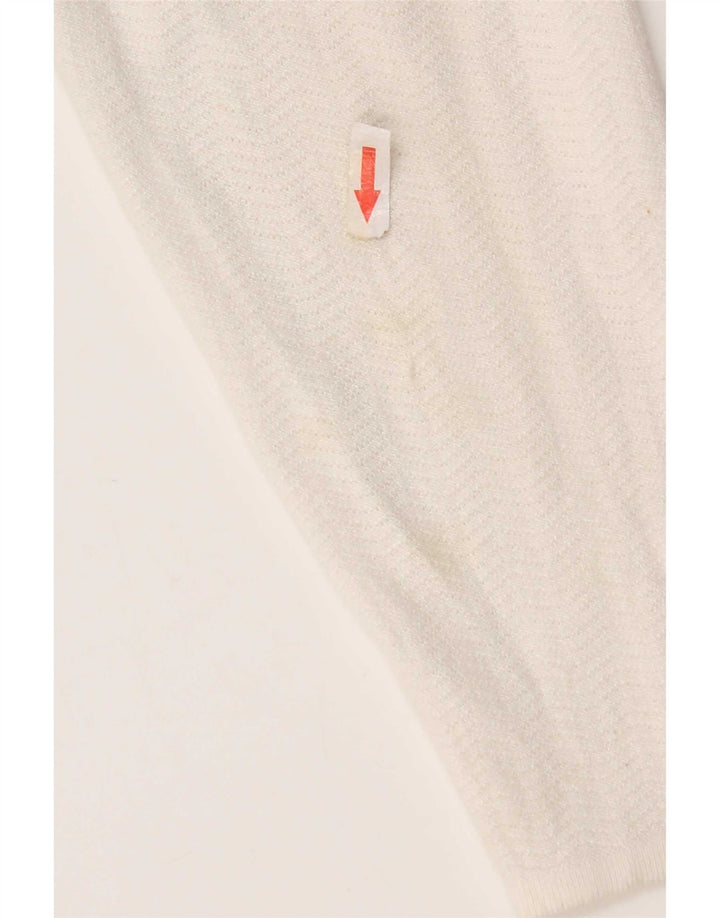 Zara Damen Top Langarm UK 18 XL Weiß Herringbone