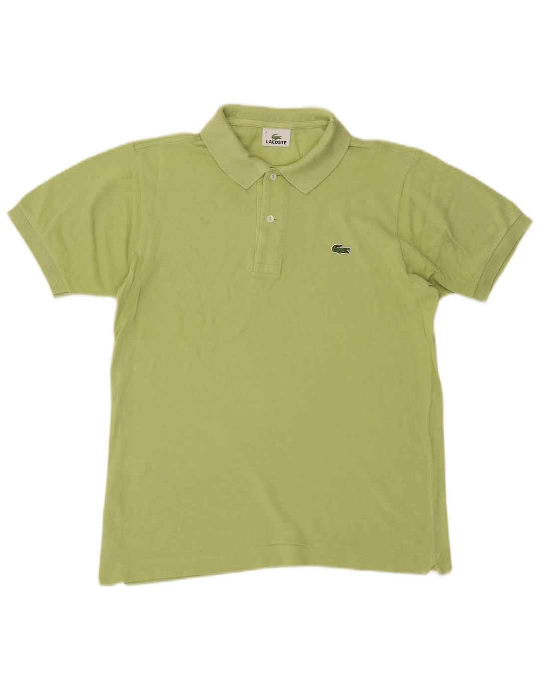Lacoste Herren-Poloshirt, Größe 3, klein, grüne Baumwolle