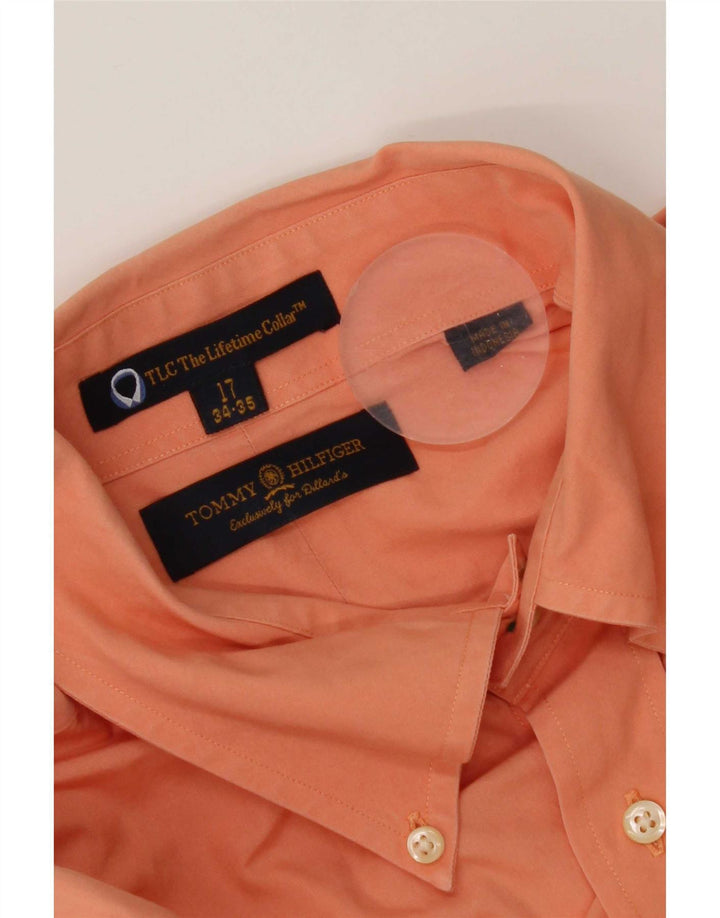 Tommy Hilfiger Herren-Hemd, groß, Größe 17, XL, Orange