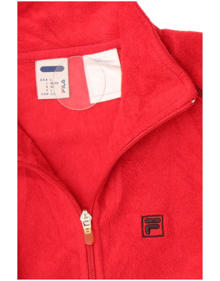 Fila Damen-Fleecepullover mit Reißverschluss am Hals, IT 46/48, großes rotes Polyester