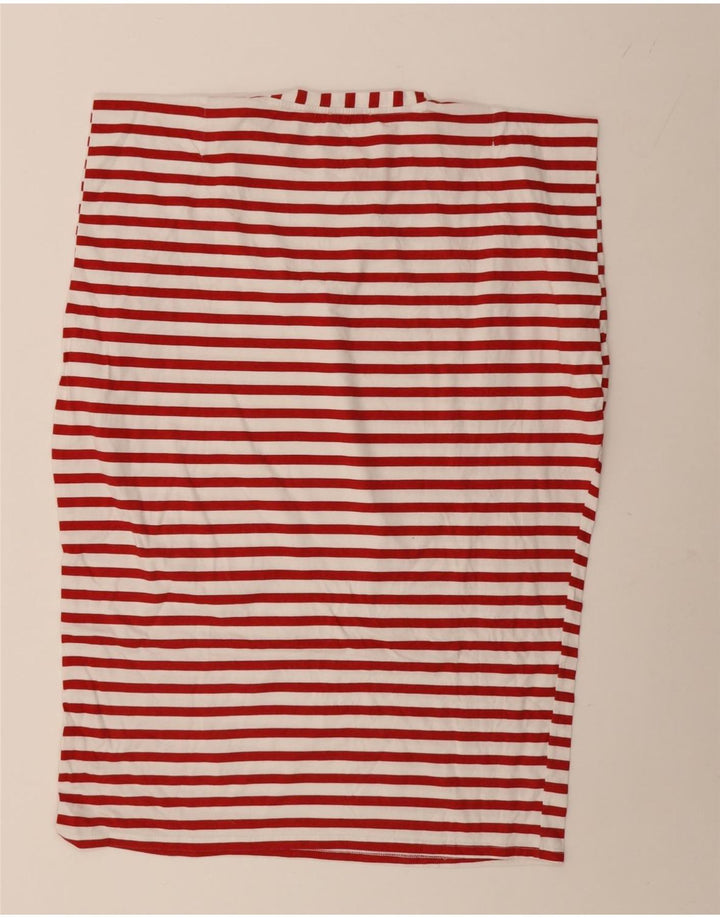 Übergroßes T-Shirt-Kleid von Zara für Damen, UK 14, mittelrot gestreift