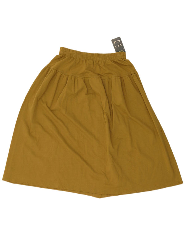 Vintage Damen A-Linienrock UK 44/46 Medium W32 Khaki Baumwolle