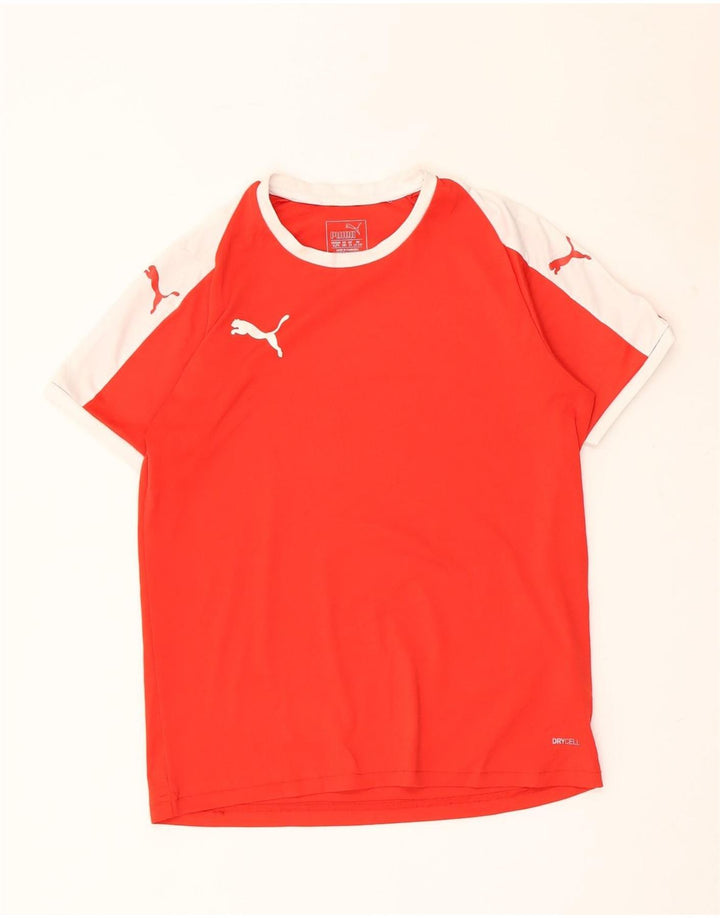 Puma T-Shirt für Jungen, 13–14 Jahre, rotes Farbblock-Polyester
