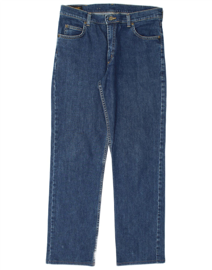 Lee Herren Brooklyn Straight Jeans W34 L31 Blaue Baumwolle