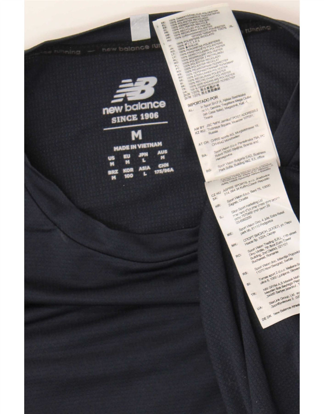 New Balance Herren-Oberteil, langärmelig, mittelblau, Polyester