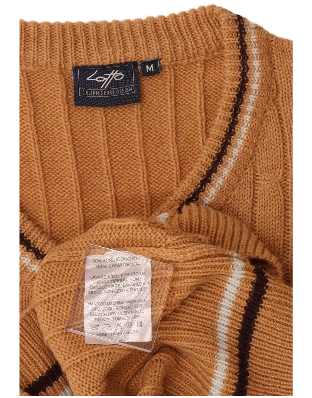 Lotto Herren-Pullover mit V-Ausschnitt, mittelbraunes Acryl