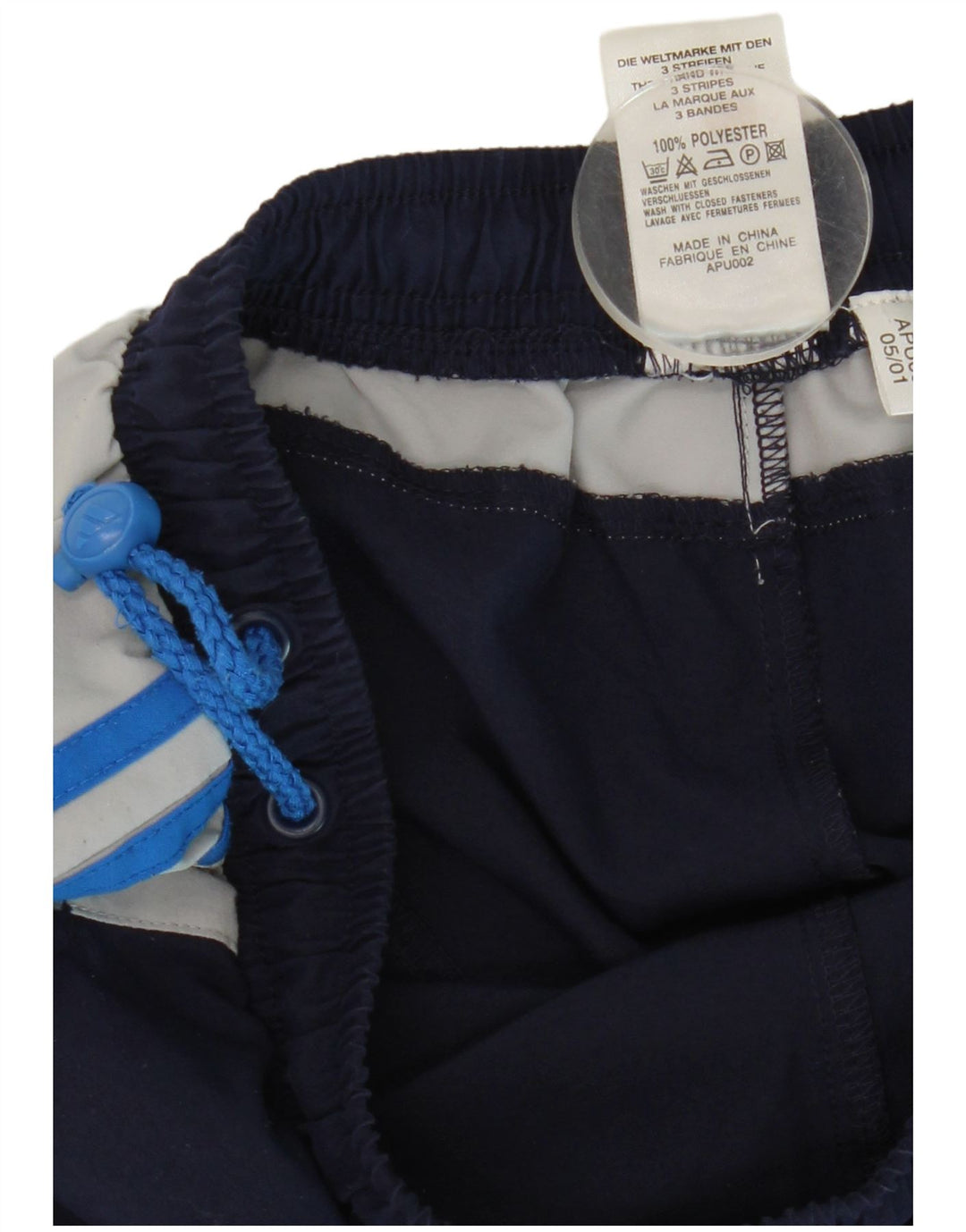 Adidas Trainingshose für Jungen, 15–16 Jahre, marineblaues Farbblock-Polyester