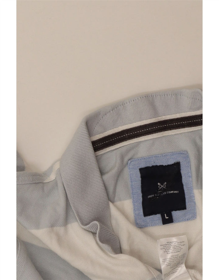 CREW CLOTHING Herren-Poloshirt, groß, blau gestreift, Baumwolle