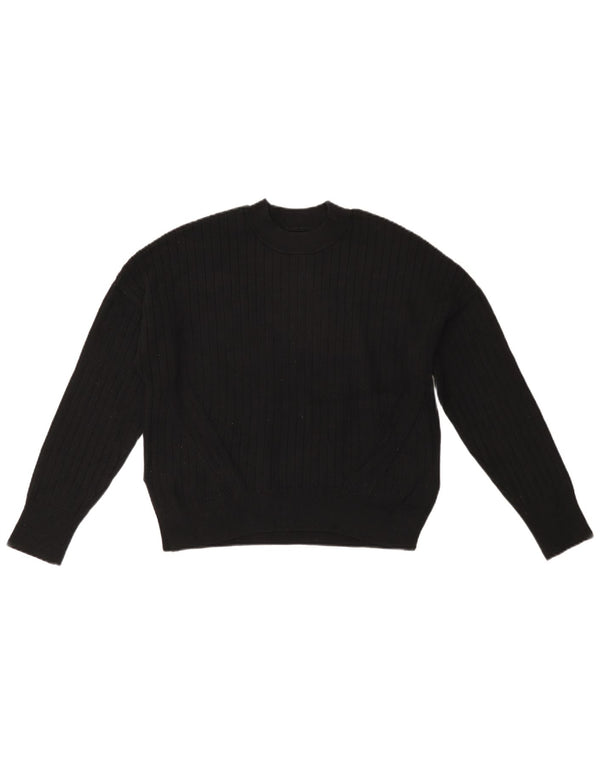 Abercrombie & Fitch Damen Crop Crew Neck Pullover Pullover UK 10 Small Schwarz