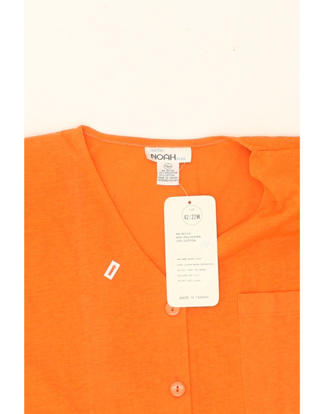 VINTAGE Womens Short Sleeve Shirt EU 42 Large Orange Polyester Vintage Vintage and Second-Hand Vintage from Messina Hembry 