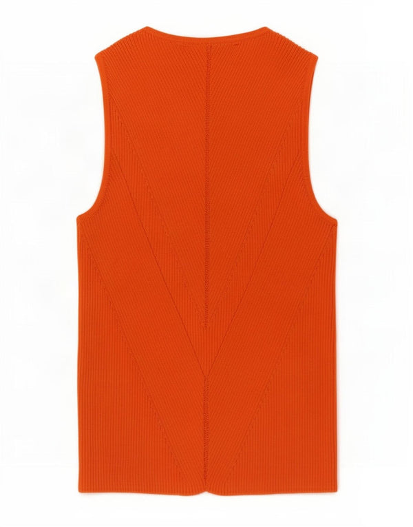 Zara Damen Crop Vest Top UK 10 Small Orange Viskose