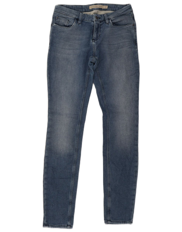 Calvin Klein Damen Skinny Jeans W28 L32 Blaue Baumwolle