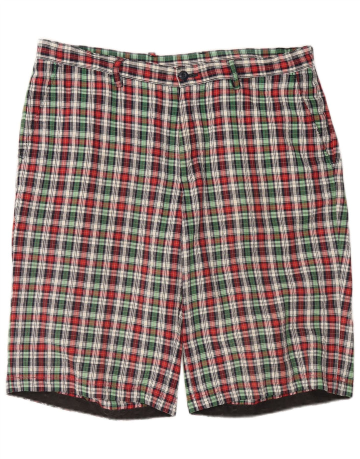 GANT Mens Chino Shorts W35 Large Multicoloured Plaid Cotton