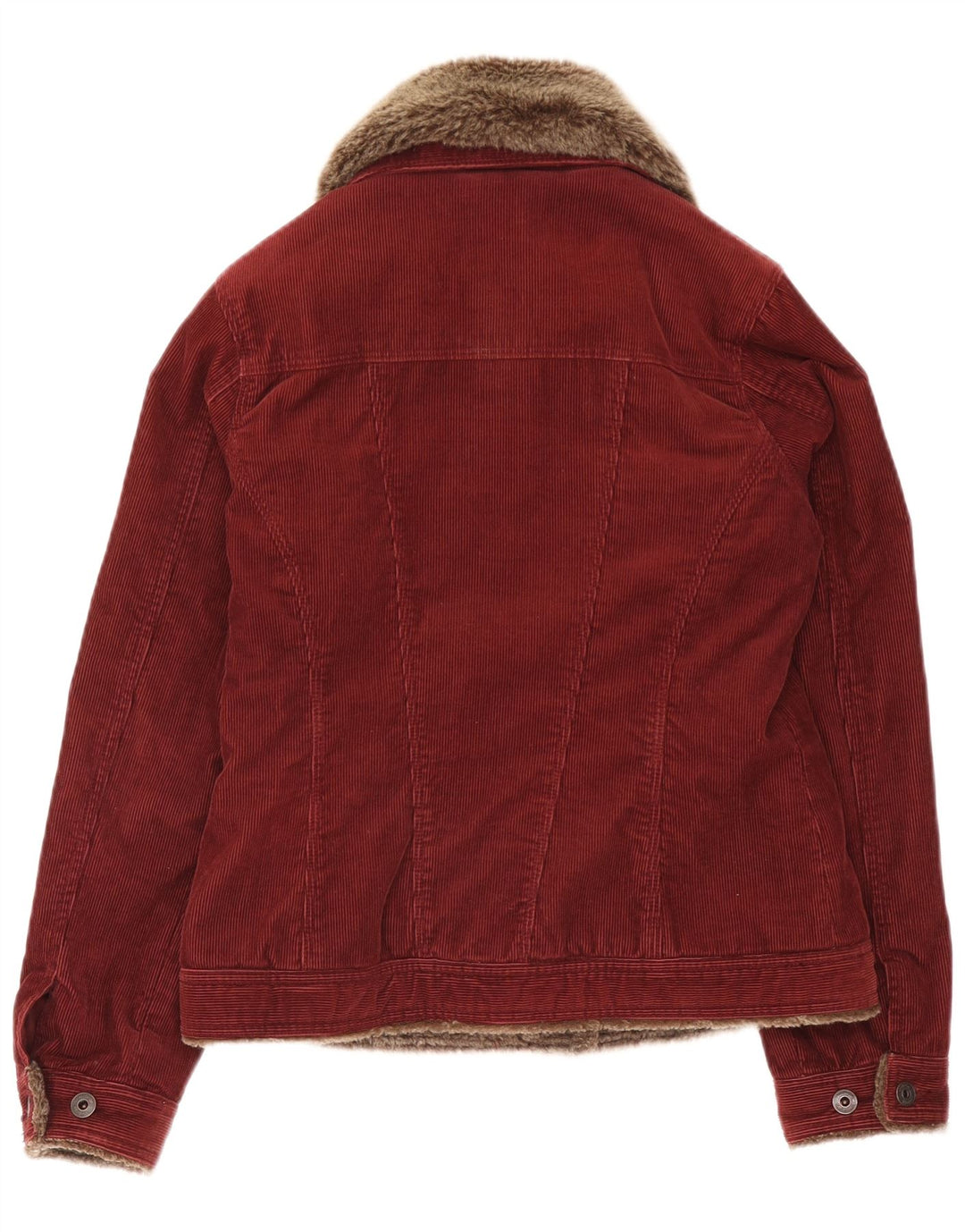 Monsoon Damen Cordjacke UK 10 Small Burgund Baumwolle
