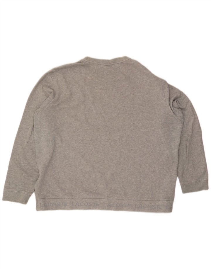 Lacoste Herren-Sweatshirt-Pullover, Größe 8 3XL, grau gefleckte Baumwolle