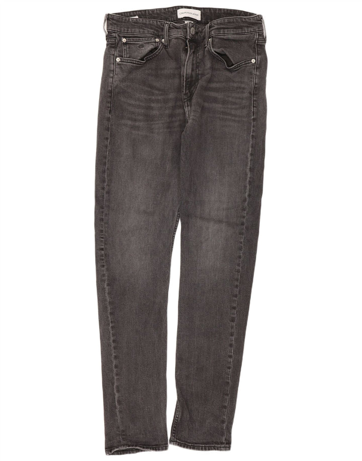 Calvin Klein Herren Slim Jeans W32 L32 Graue Baumwolle