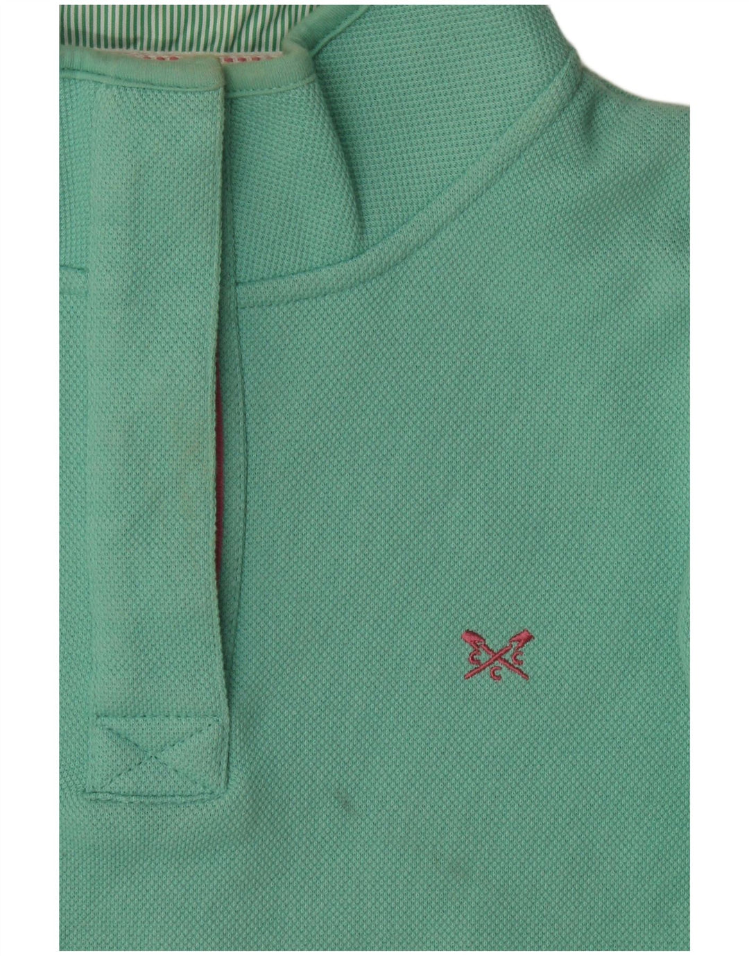 Crew Clothing Damen-Sweatshirt mit Knopfkragen, Gr. 12, Mittelgrün