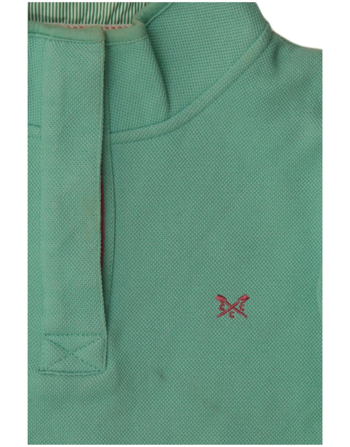 Crew Clothing Damen-Sweatshirt mit Knopfkragen, Gr. 12, Mittelgrün