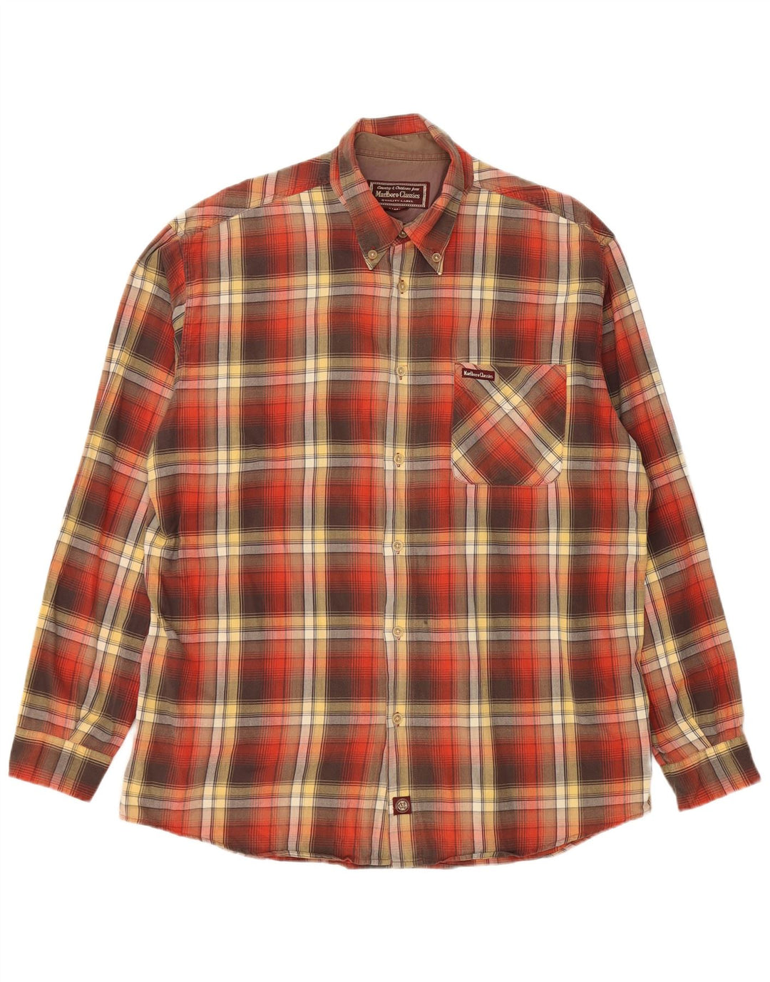 Marlboro Classics Kariertes Flanellhemd für Herren, XL, rot, kariert, Baumwolle
