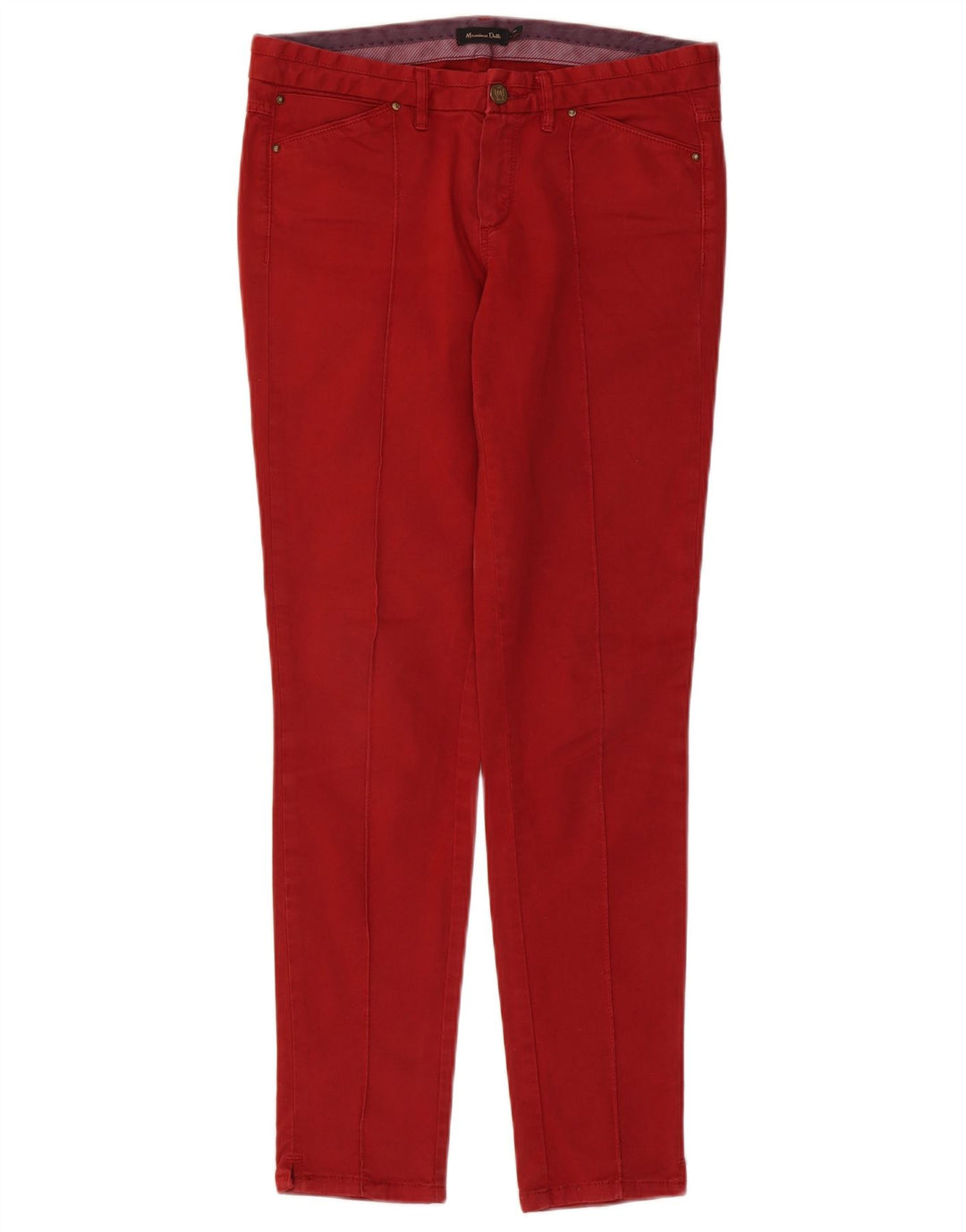 Massimo Dutti Damen Slim Jeans EU 38 Small W28 L30 Rot