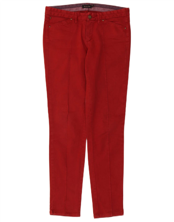Massimo Dutti Damen Slim Jeans EU 38 Small W28 L30 Rot