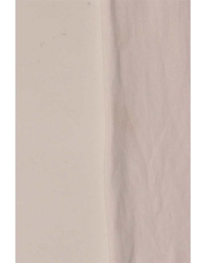 Zara Damen T-Shirt Top UK 16 Large Off White Baumwolle