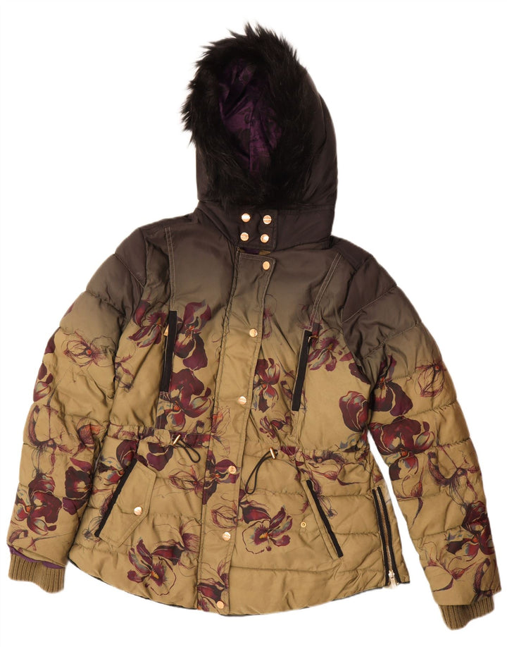 Desigual Damen Übergroße, grafisch gepolsterte Jacke EU 46 XL Mehrfarbig